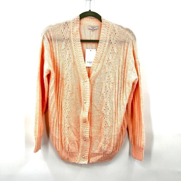 FRNCH Sweaters Frnch Paris Laeila Light Pink Pointelle Knit